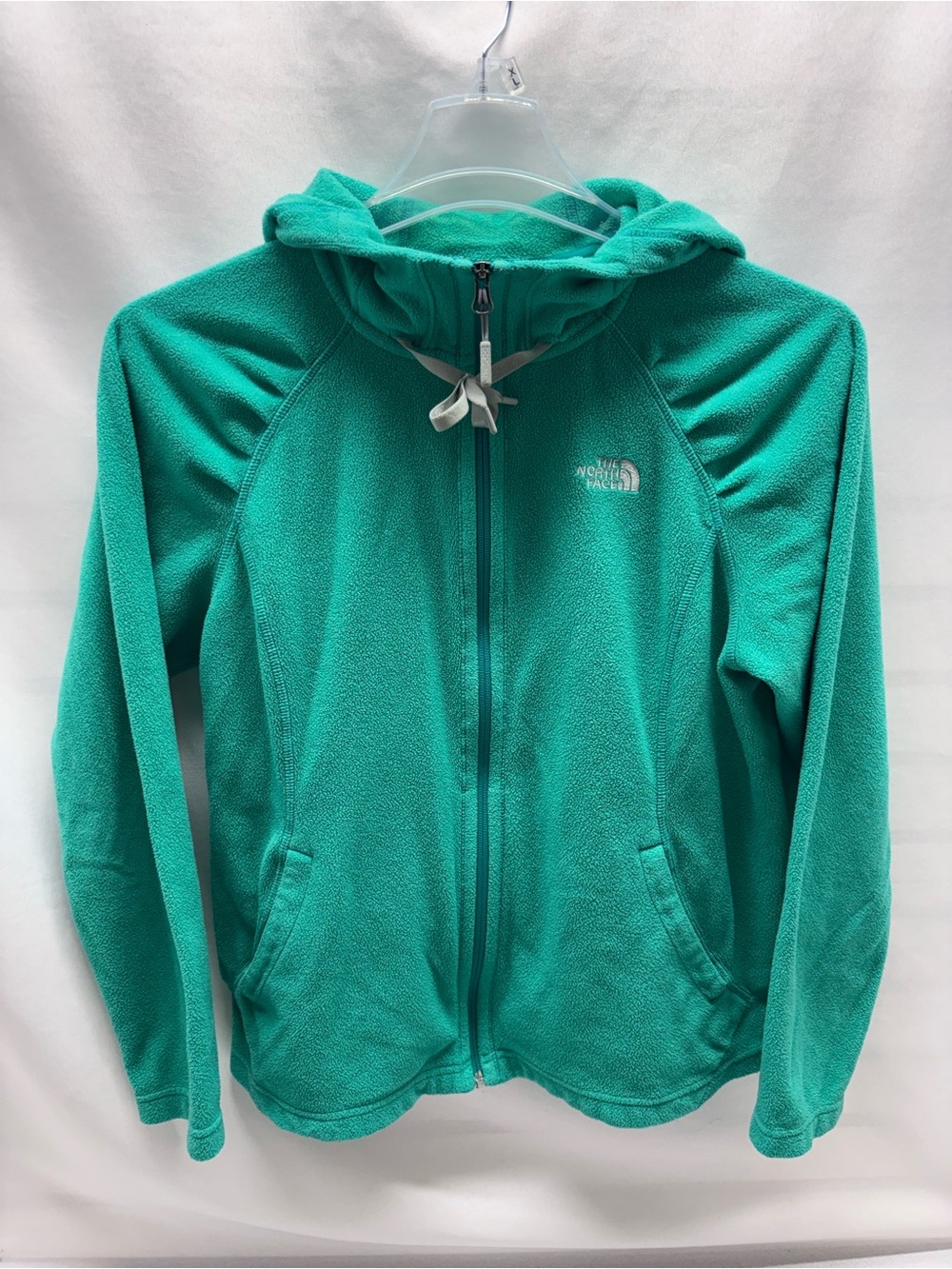 North Face Hoodie Womens Large Green Fleece Mezzaluna Novelty Full Zip Jacket